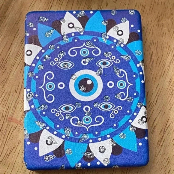 🆕 Evil Eye Themed Printed Rectangle Pocket Mirror Blue🆕 - Picture 4 of 4
